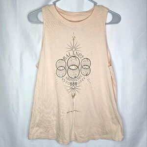Spiritual Gangster Graphic Muscle Tank Top 888 Balance Abundance Cream Small